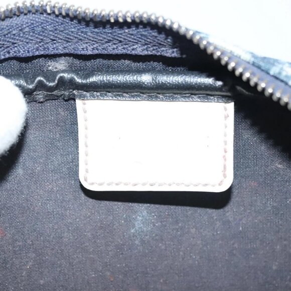 Christian Dior Trotter Canvas Pouch PVC Navy Silver Auth bs28793 - Picture 10 of 16